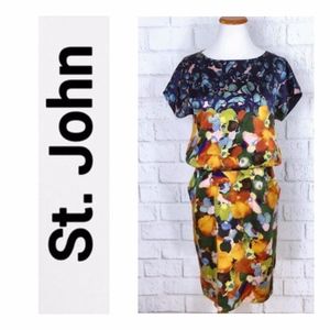 St. John | Multi Floral Silk Dress 10